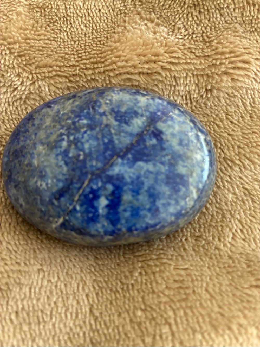 Polished Lapis Lazuli Palm Stone - Deep Blue